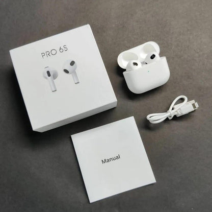 White Bluetooth 5 Airpods with Smart Touch & Super Bass